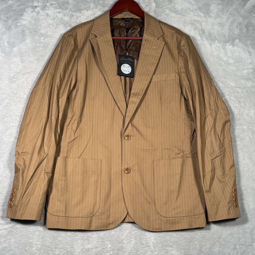 Good Man Brand Blazer Mens Medium Unstructured Herringbone Stripe Jacket